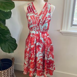 Banana Republic mint orange floral dress Sz 0